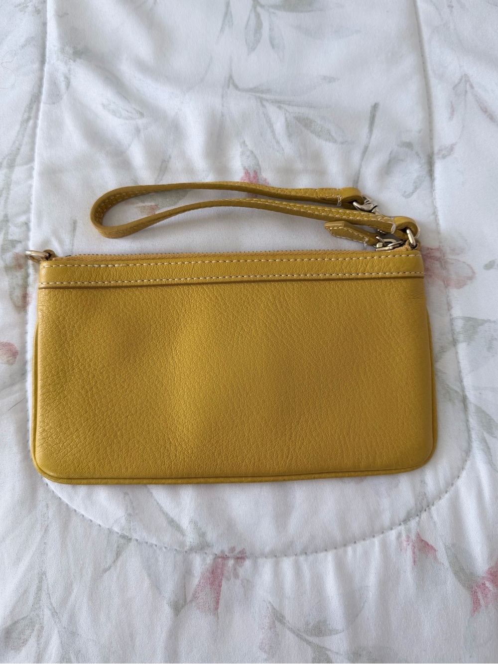 Dooney & Bourke Yellow Pebble Leather Wristlet - Picture 7 of 7